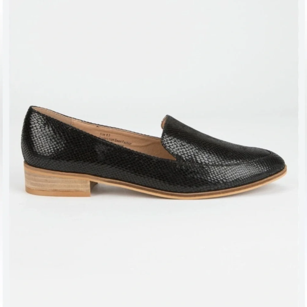 BEAST FASHION NIB for Buckle Black Faux Croc On Trend Loafers Slip-Ons Sz 9